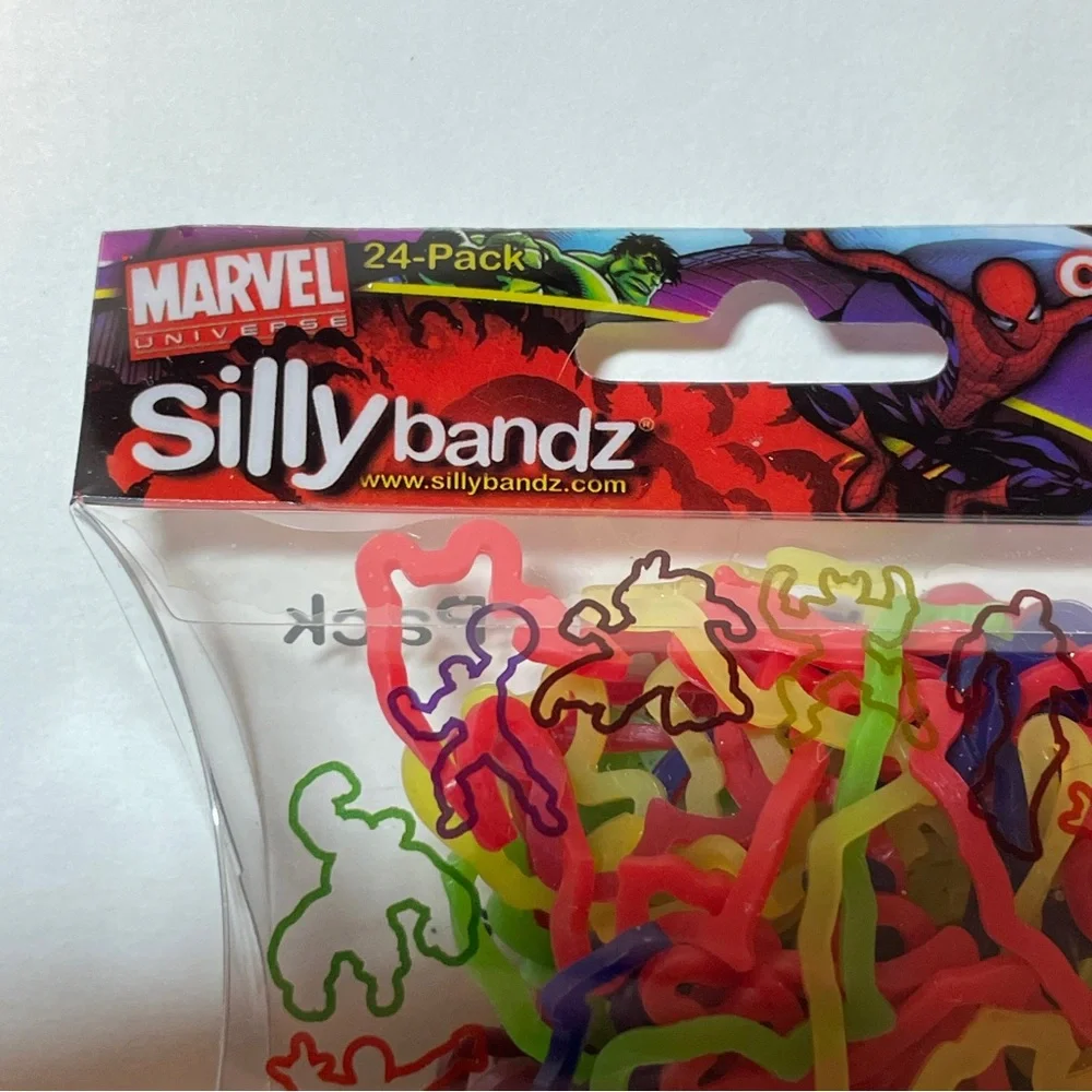 Silly Bandz Elastic Silicone Bracelets MARVEL HEROES shapes Bands, 4 sets of 24